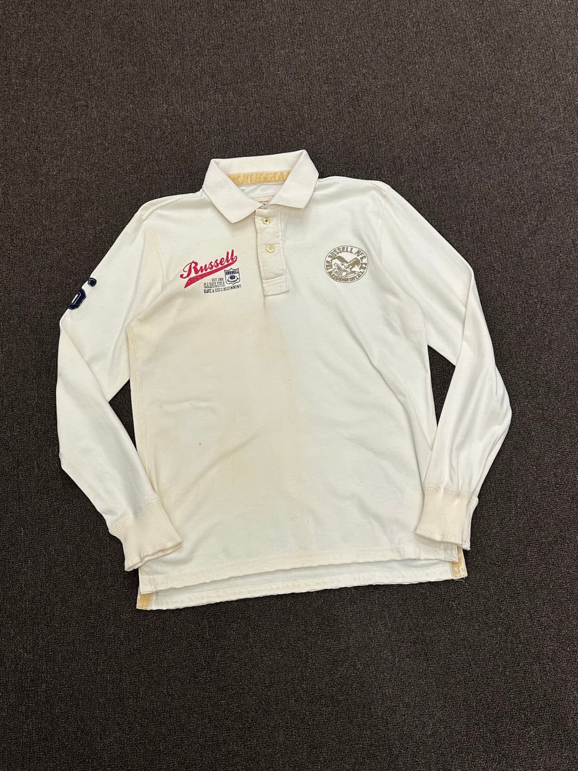 XL)Russell Athletic vintage 그래픽 폴로 셔츠 상품이미지2