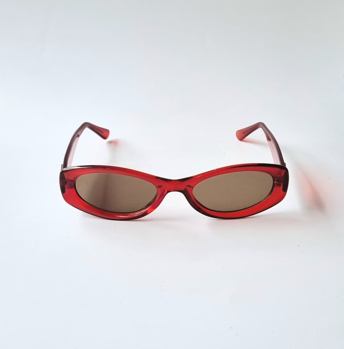 데드스탁 오벌 쉐입 레드 아세테이트 선글라스 상품이미지2