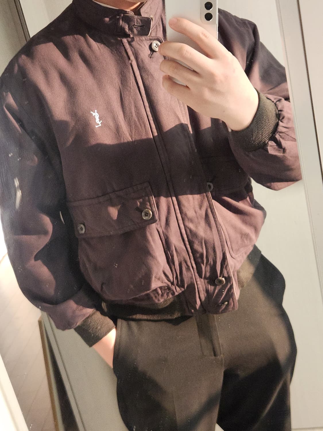 [100] 빈티지 입생로랑(YSL) 푸어옴므 크롭 블루종 자켓 상품이미지2