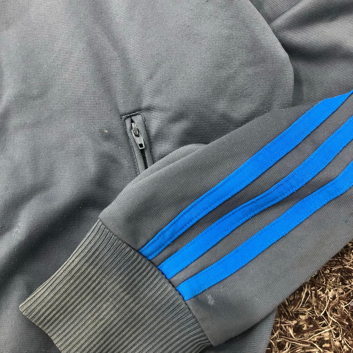 S 아디다스 파이어버드 그레이 블루 져지 트랙 자켓 상품이미지3