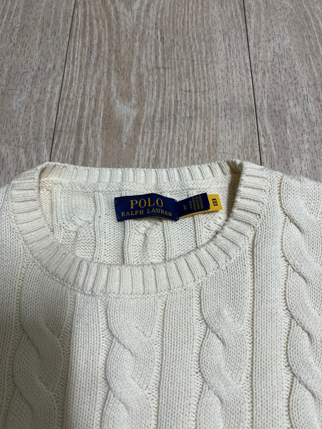 폴로 꽈베기니트 아이보리 L 상품이미지2