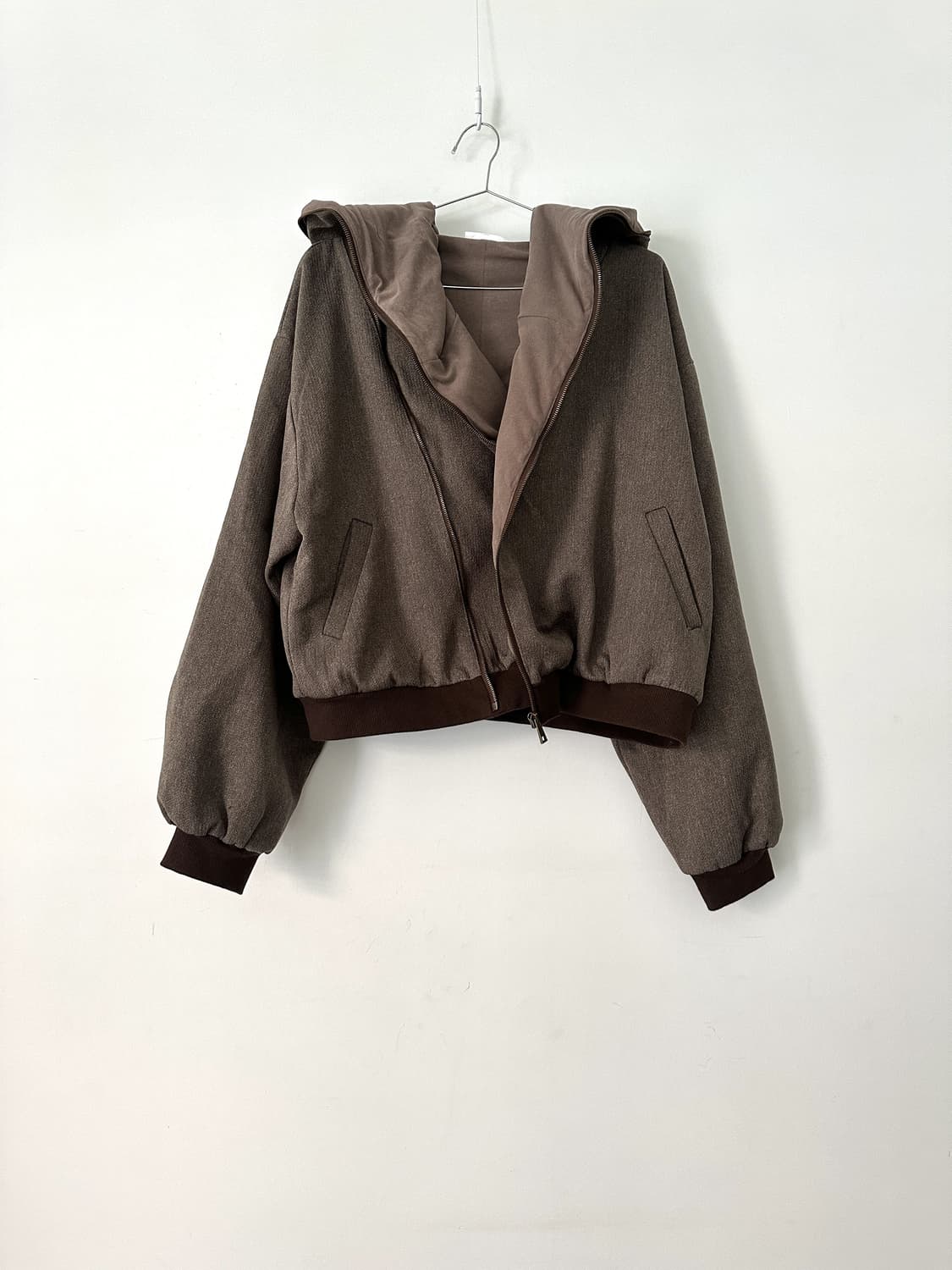 Multi way lining zip up jacket / brown 상품이미지5