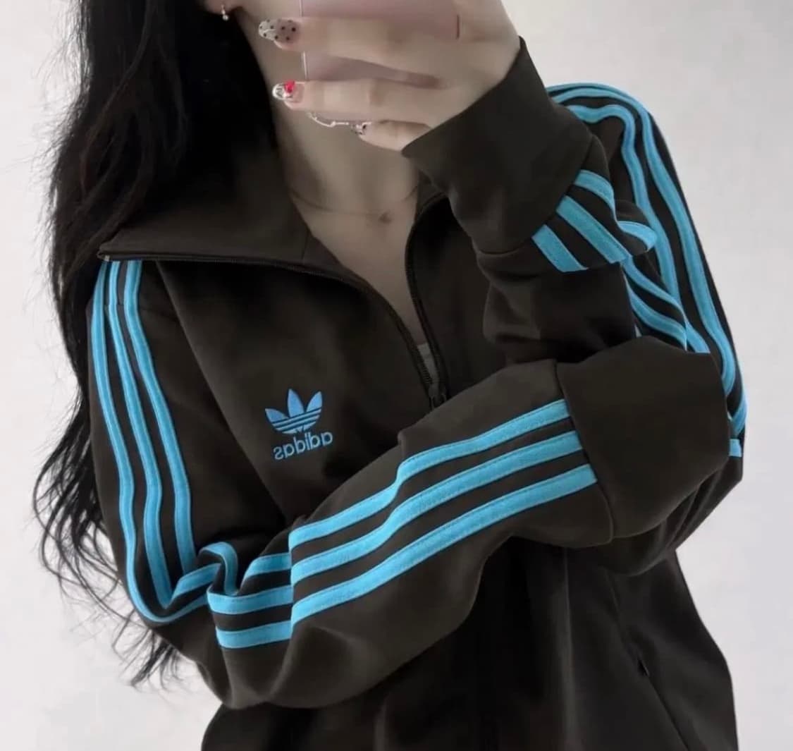 [셋업가] 아디다스 대대장급 민트 초코 삼선 브라운 져지+팬츠 90 상품이미지2