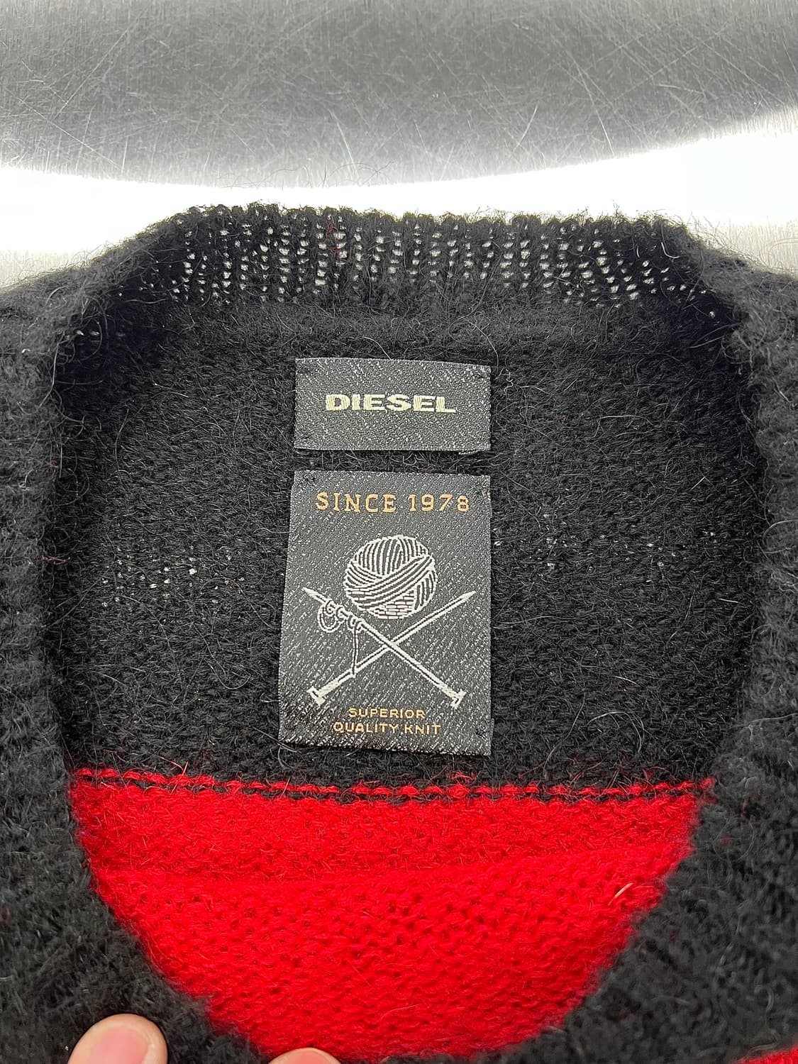 디젤 로조 레드 믹스 모헤어 스트라이프 니트 스웨터 상품이미지7