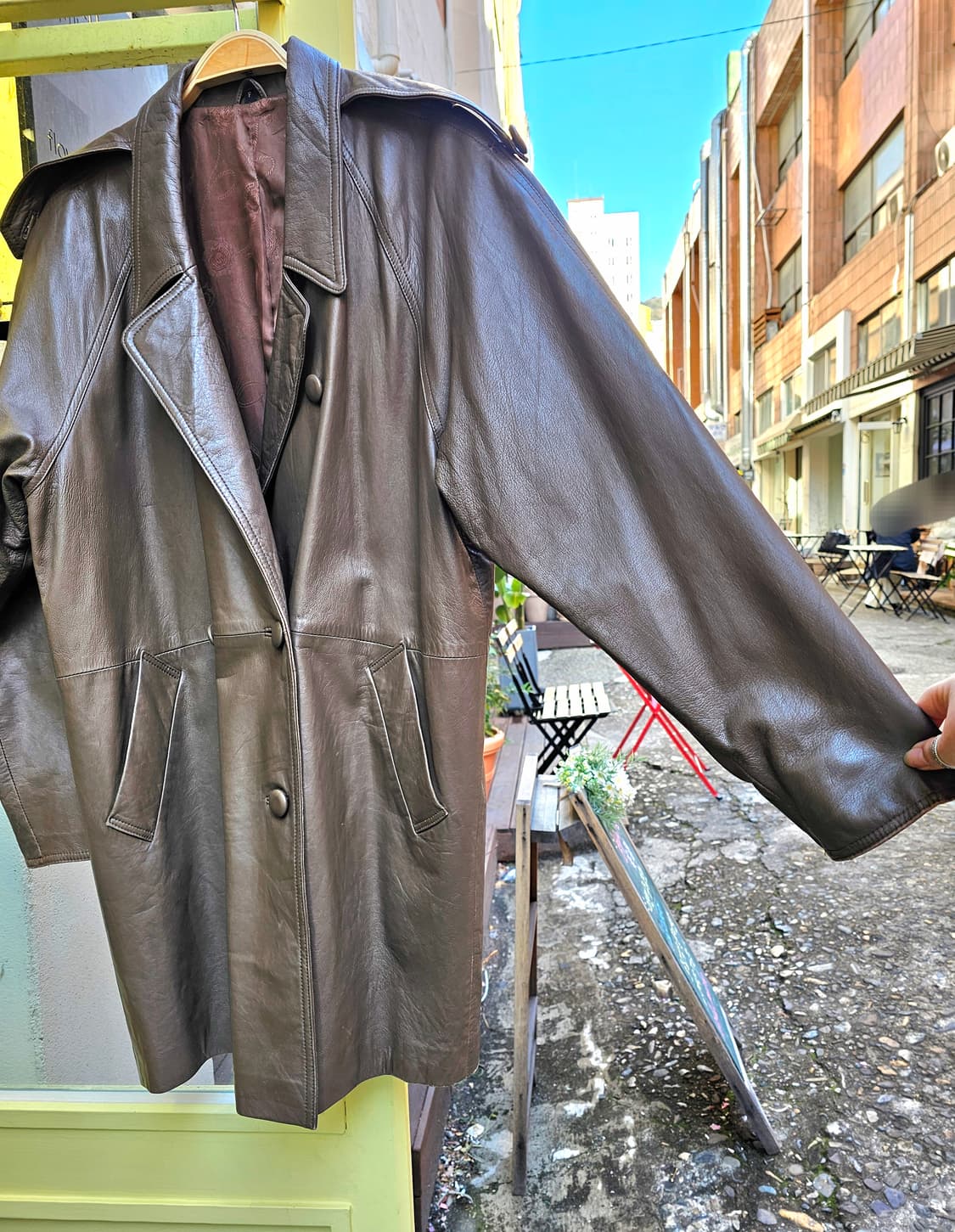 M&J 토프브라운 램스킨 더블자켓 상품이미지4