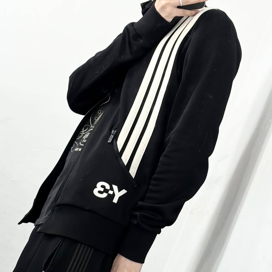 Y-3 요지 야마모토 바이커 져지 집업 자켓 상품이미지3