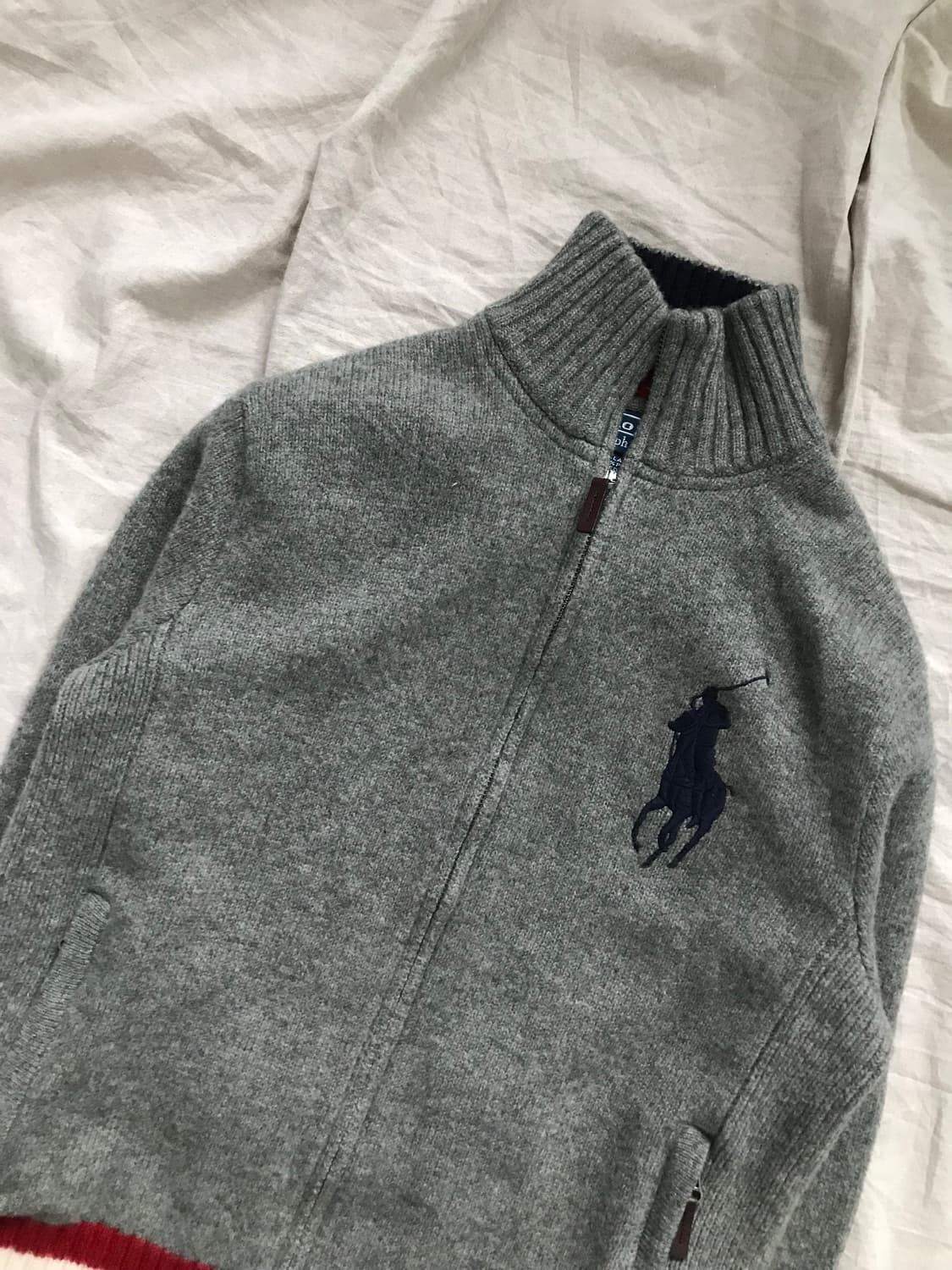 대장급 폴로 랄프로렌 빅 포니 로고 그레이 니트집업  상품이미지6