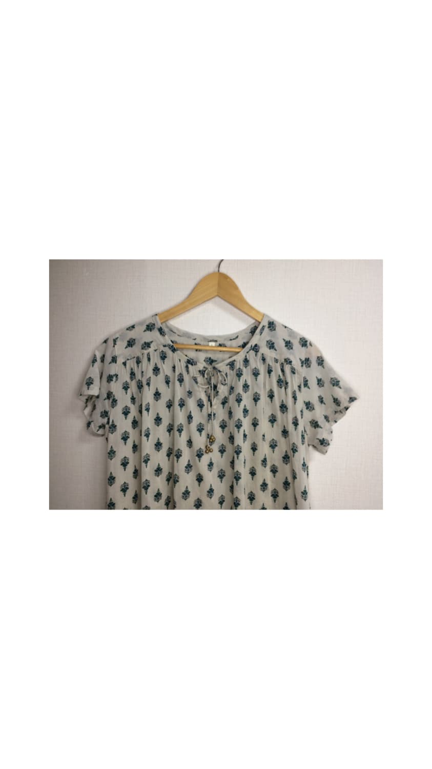 빈티지 에스닉 패턴 베이지 블라우스 탑 상품이미지2