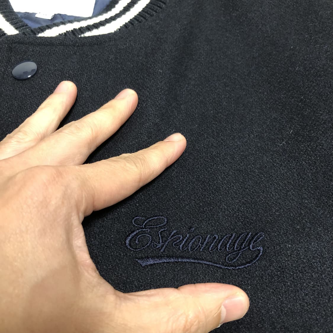 (XL) 에스피오나지 ESPIONAGE 스탠다드 바시티 자켓 네이비 상품이미지3