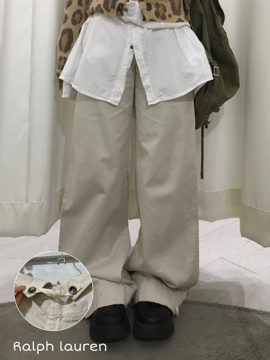 랄프로렌 로우라이즈 와이드 팬츠 상품이미지1