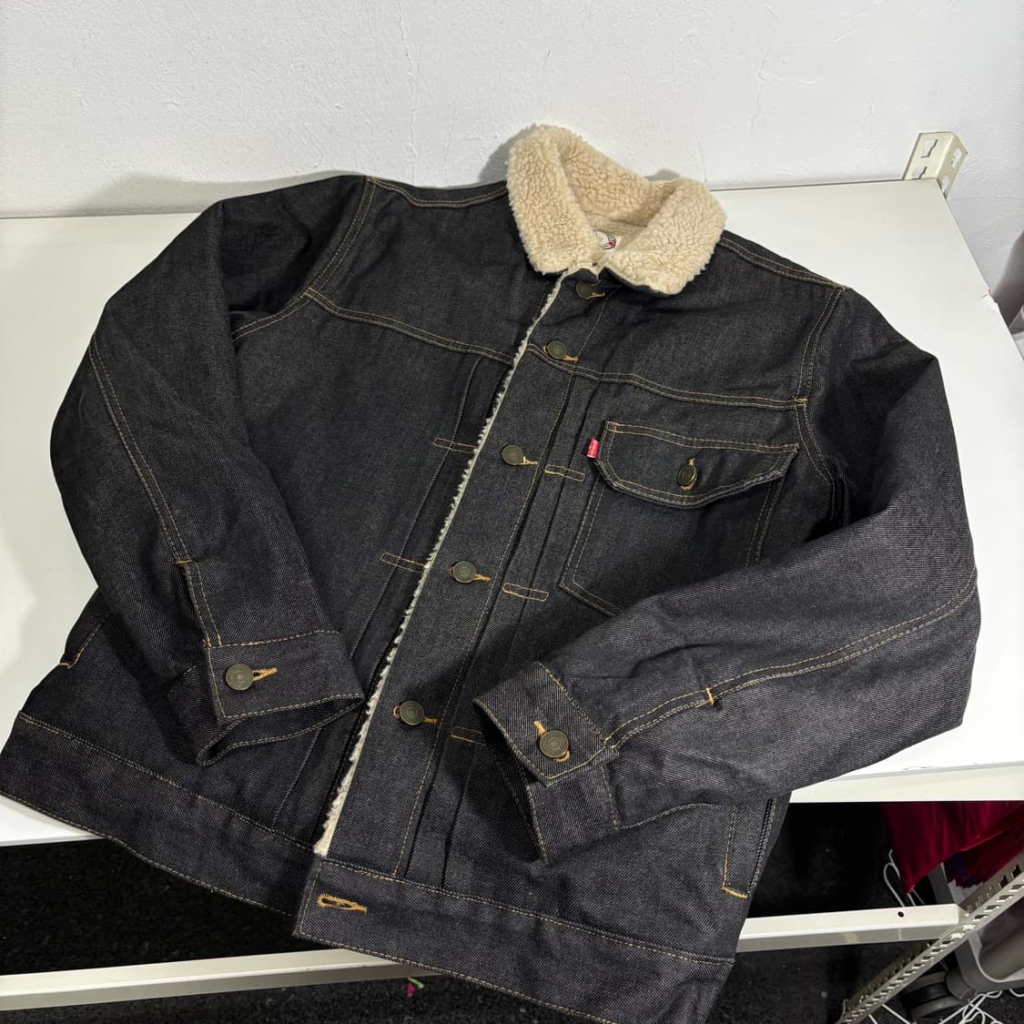 M 오네오라잇 양털안감 1세대 생지데님 쉐르파자켓 상품이미지1