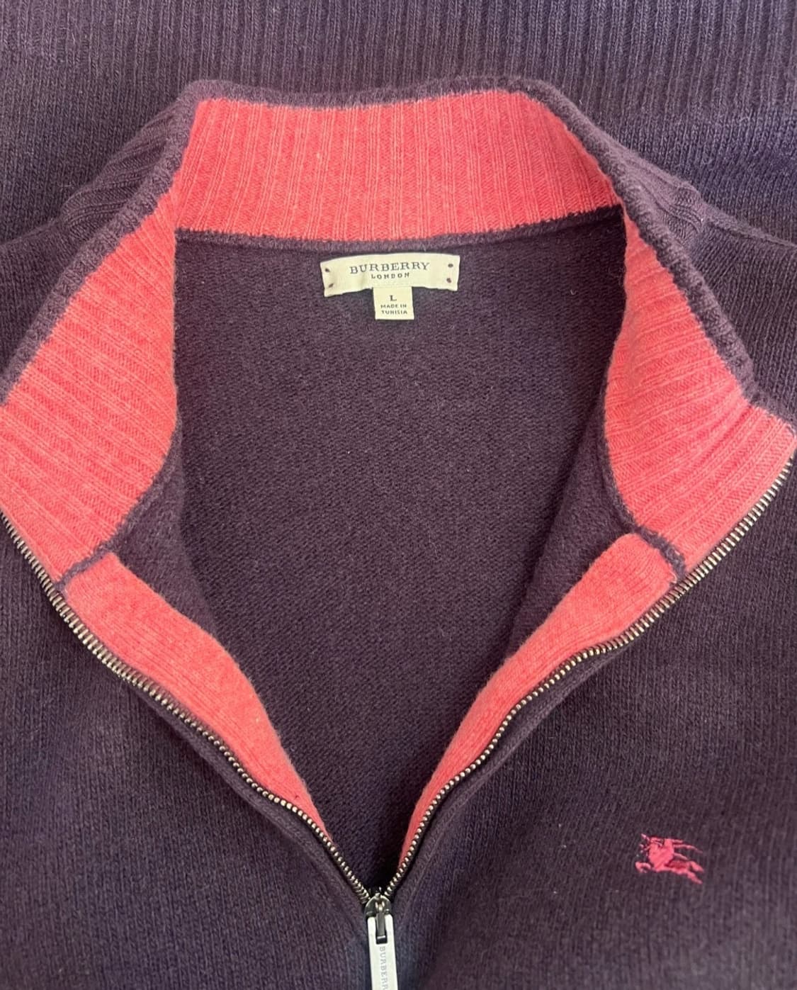 버버리 남성 퍼플 울 반집업니트
 상품이미지3