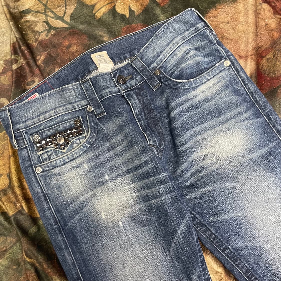 트루릴리전 빈티지 락스터드 진청워싱데님진 33 상품이미지2