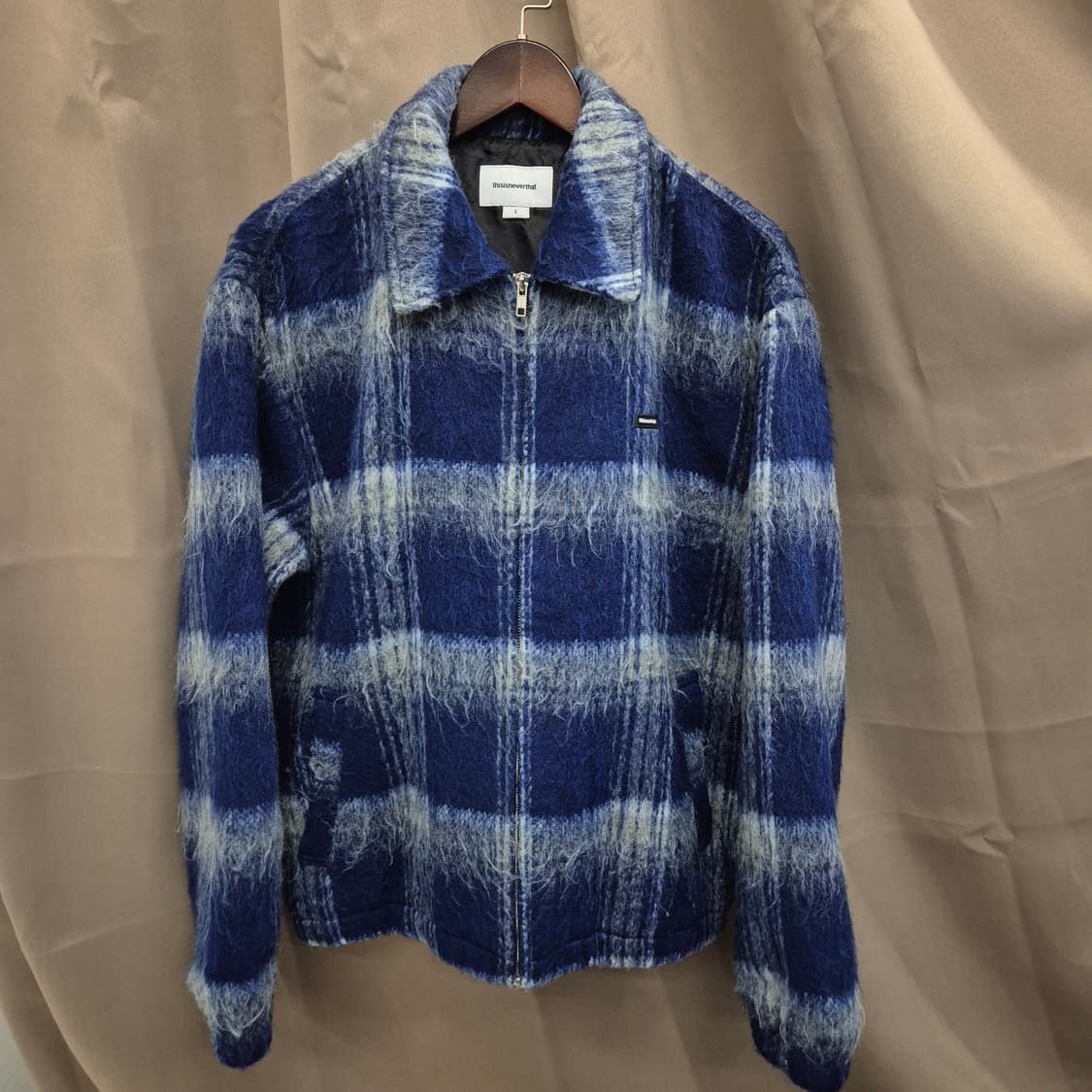 thisisneverthat 브러쉬드 체크 집업 자켓 L 상품이미지1