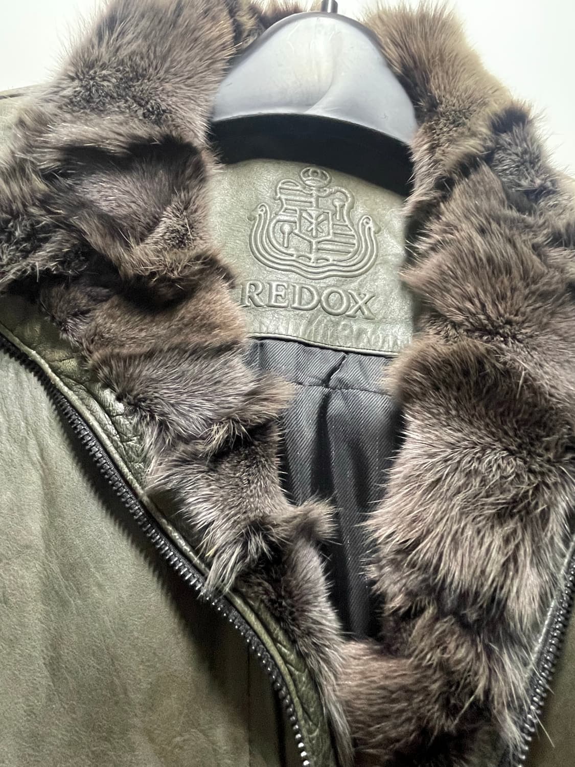 빈티지 레드옥스 여우 퍼 레더자켓 상품이미지3