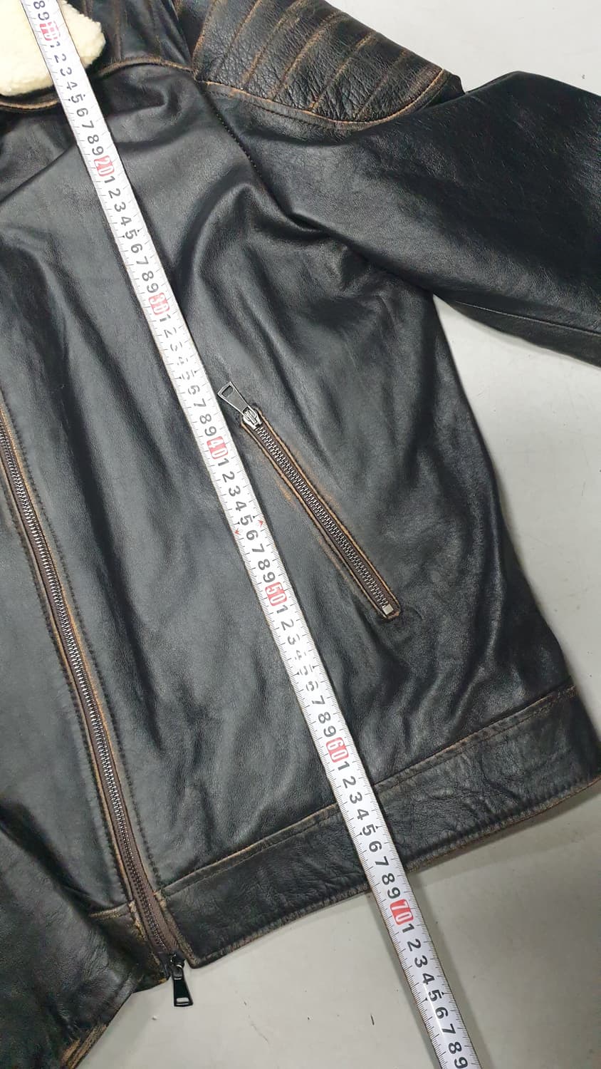 베라펠레 양털 카라 라이더 가죽 자켓 58 상품이미지4