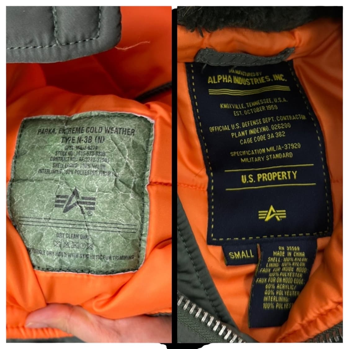 알파인더스트리 N3B 야상패딩 카키 (S~L) 상품이미지10