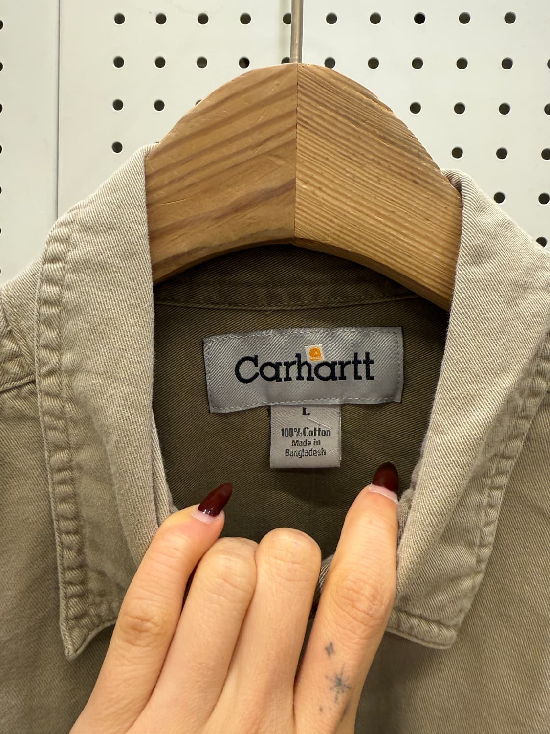 칼하트 빈티지 버튼다운 긴팔 셔츠 베이지 U1717 상품이미지5