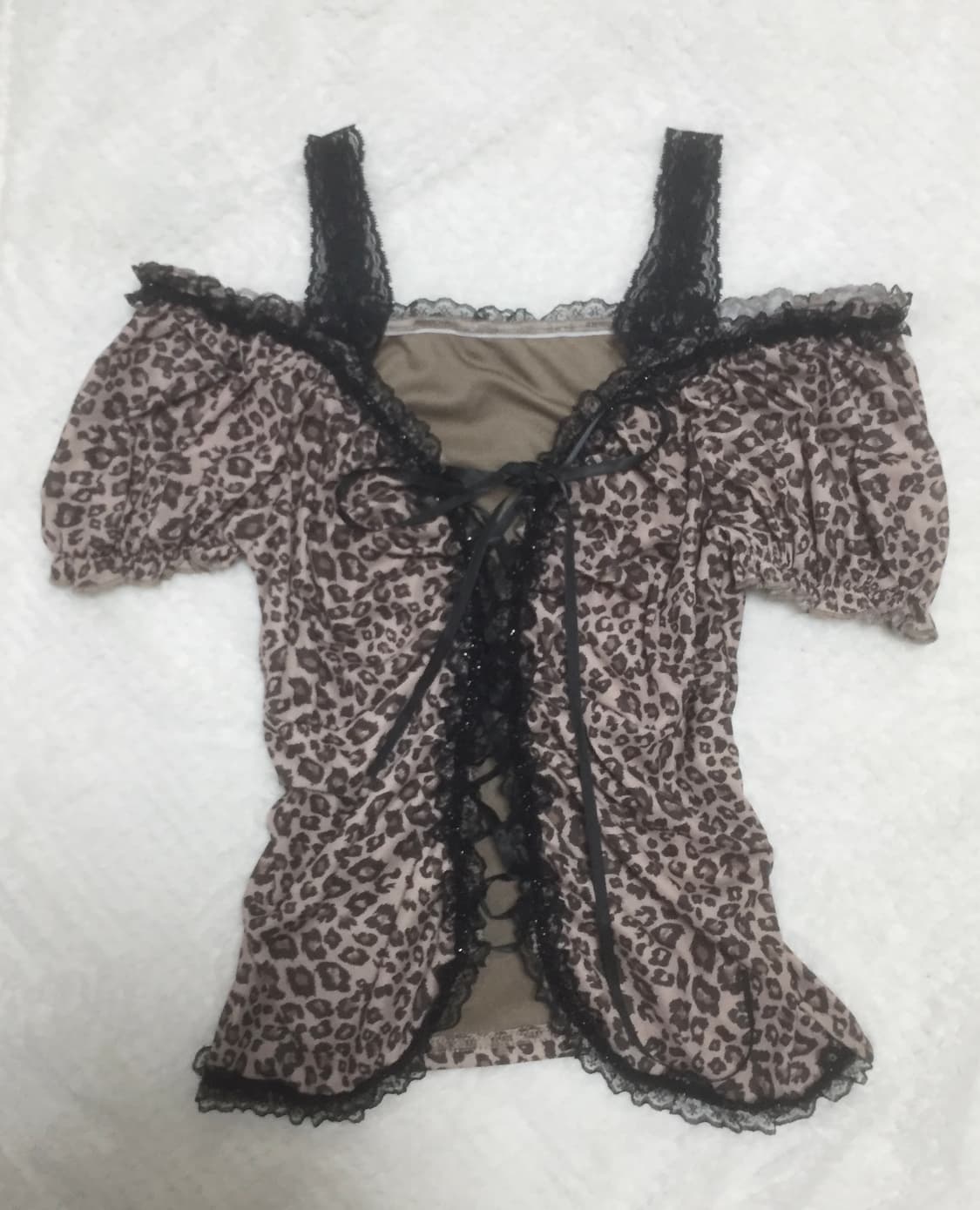 갸루 레오파드 오프숄더 상품이미지1
