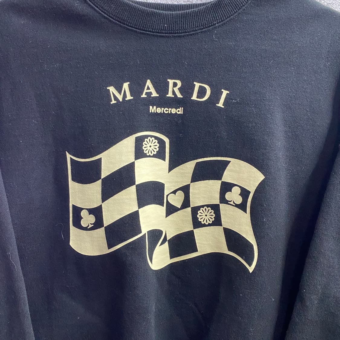 마르디 메크르디 체커보드 로고 블랙 맨투맨 B3562 상품이미지3