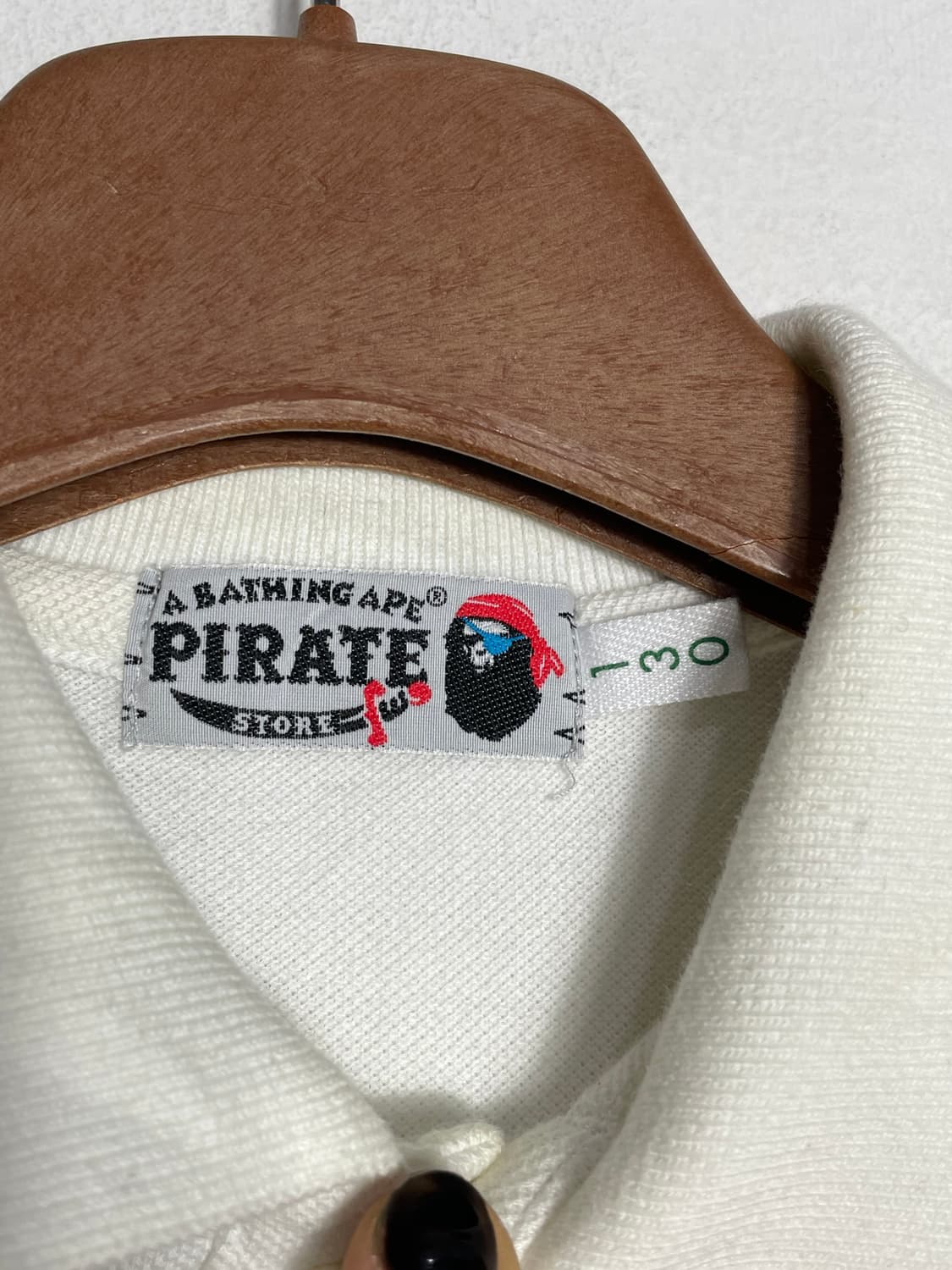 베이프 원피스 해골 흰색 반팔 카라티(130) 상품이미지2