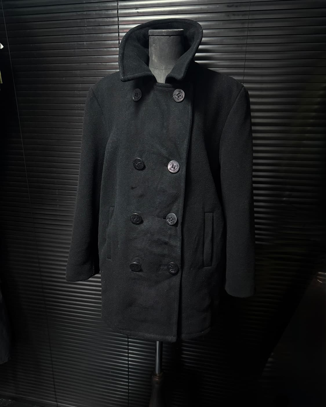 맥그리거 더블 울 피코트 더블 코트 블랙 검정 L 100 일본 하이넥 돛 상품이미지1