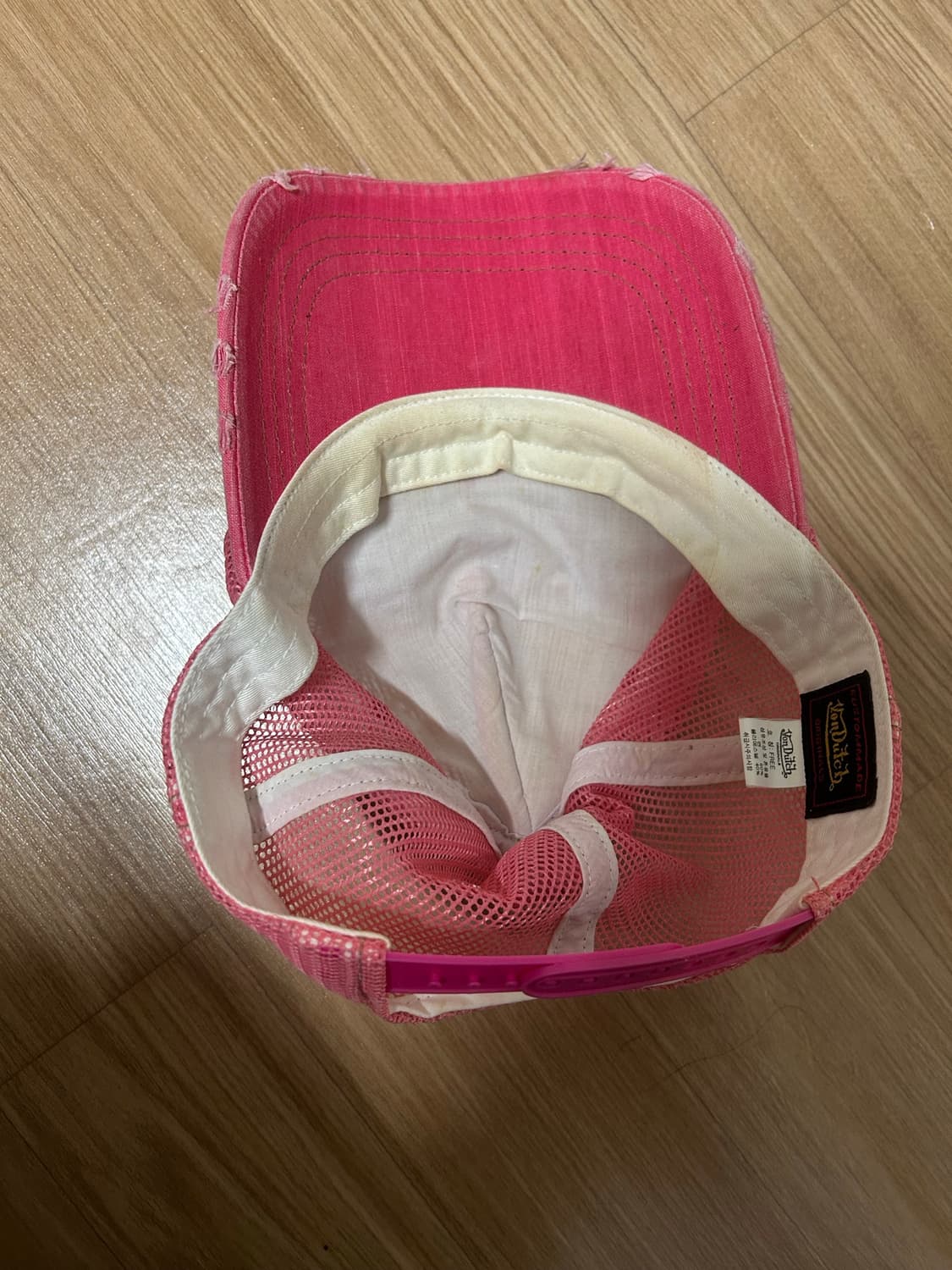 갸루 빈티지 본더치 핑크 매쉬캡 상품이미지3