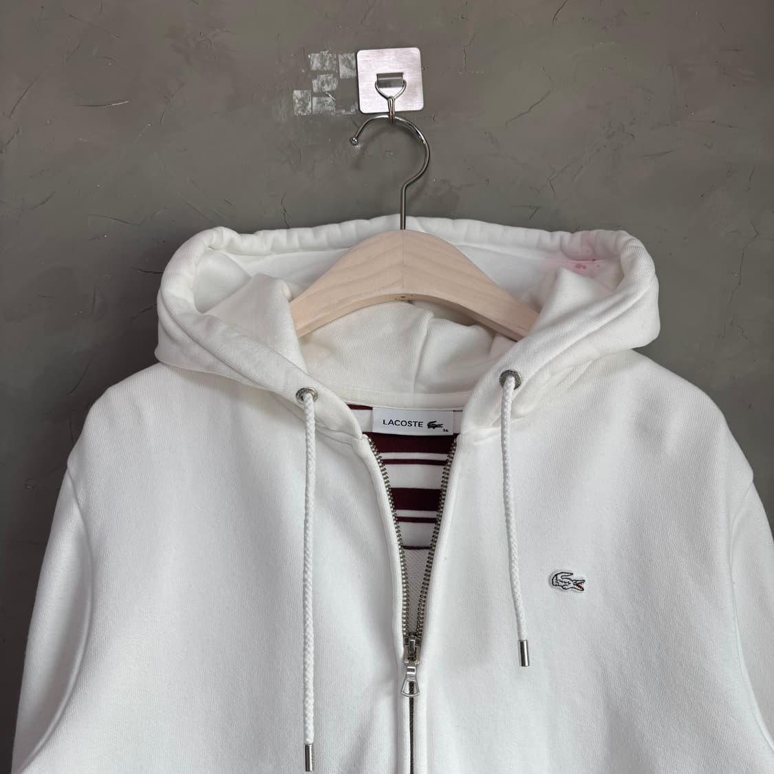 라코스테 후드집업 화이트 상품이미지2