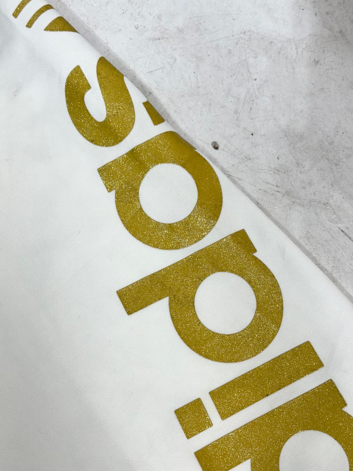 아디다스 대대장 화이트 와이드 골드 사이드 로고 추리닝 트레이닝 팬츠 M 상품이미지6