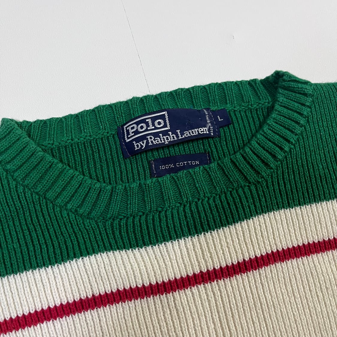 100 폴로 랄프로렌 스트라이프 코튼 니트  상품이미지2