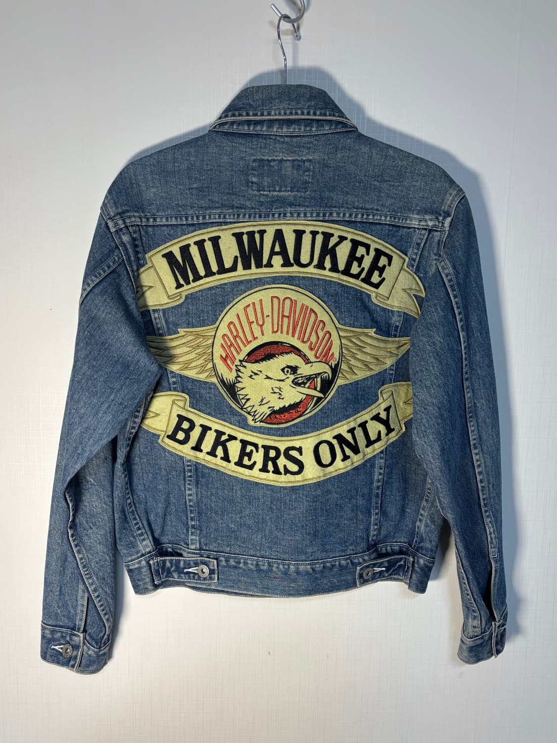 90s 할리데이비슨 빅로고 데님 트러커 자켓 빈티지 상품이미지1