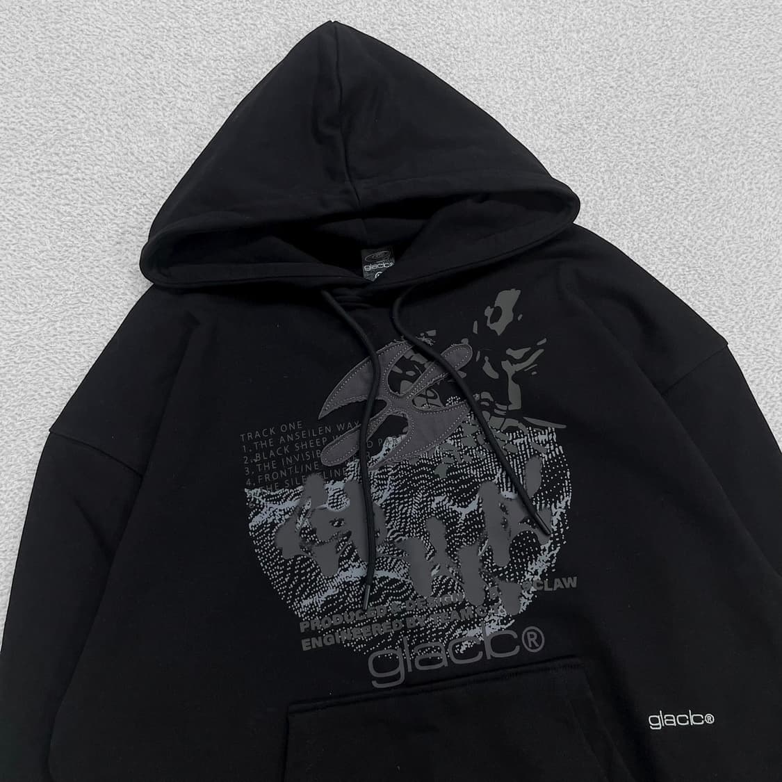 글랙 Glack 사운드웨이브 후드티 블랙 상품이미지2