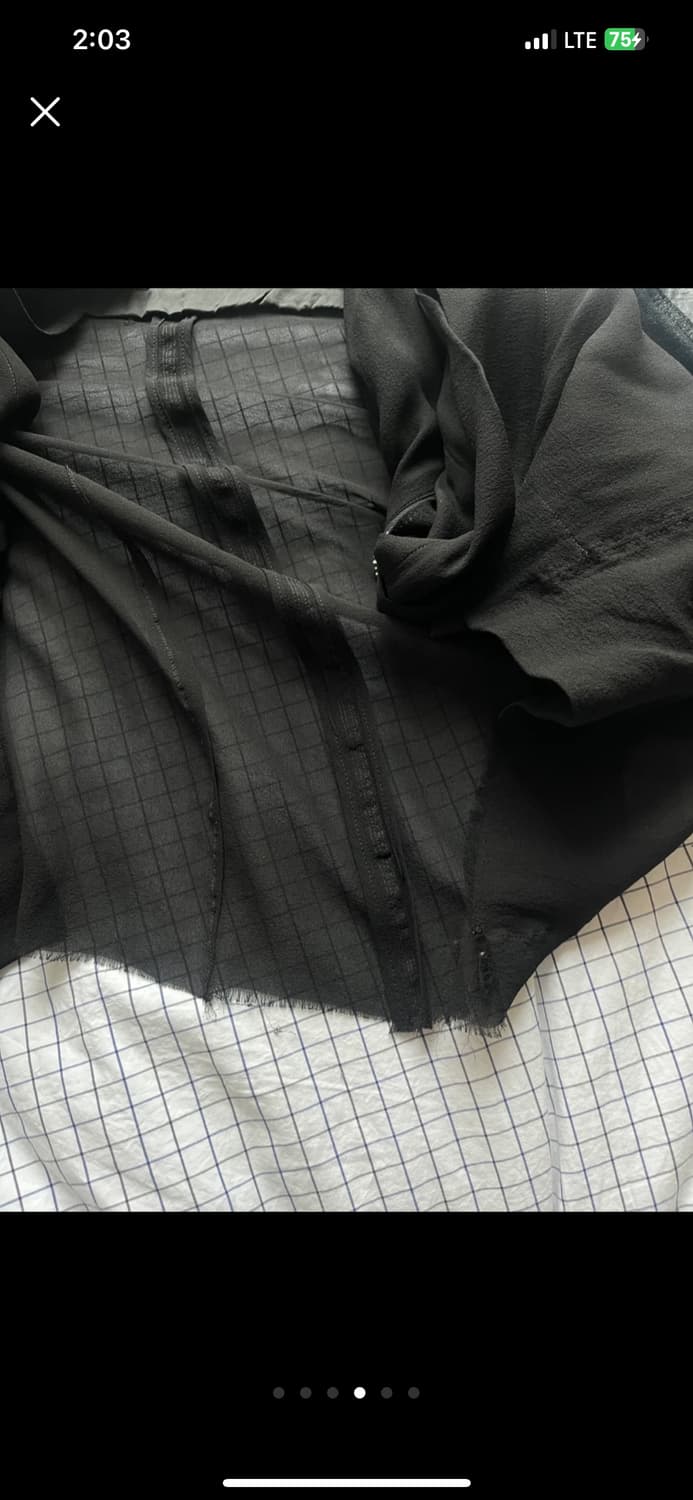 릭오웬스 블랙 가죽 시폰 시스루 자켓 상품이미지4