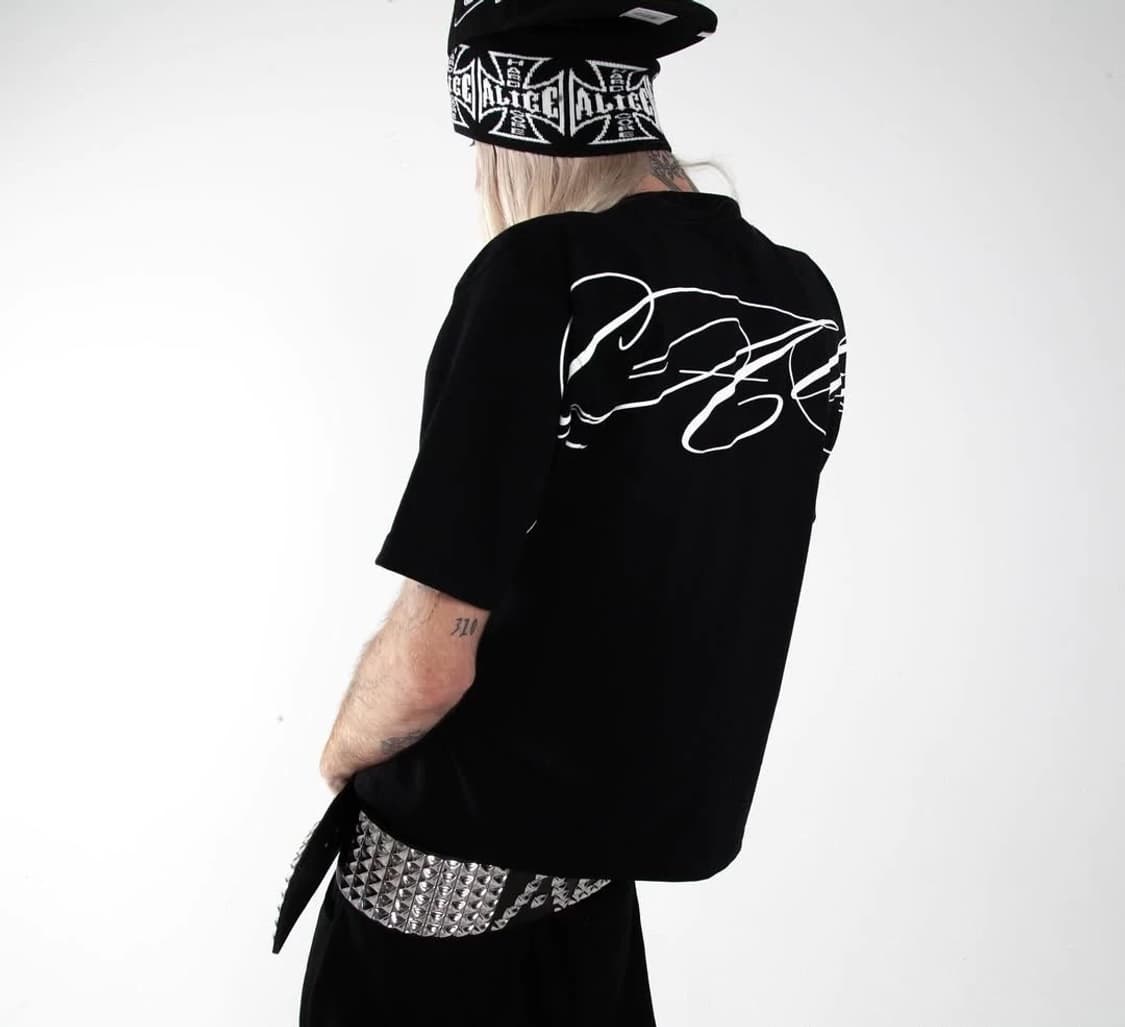 Punk Lettered Stud Wide Belt 상품이미지9
