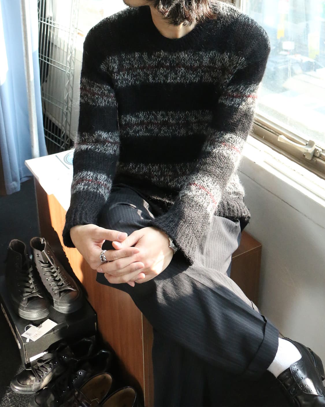 라드뮤지션 모헤어 스트라이프 스웨터 상품이미지2