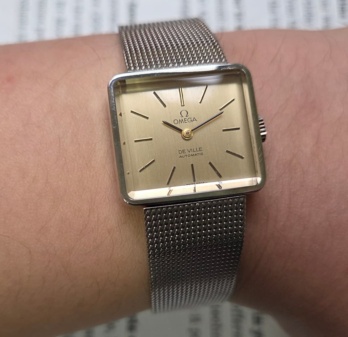 빈티지 오메가 드빌 사각탱크 샴골판 각유리 여성용 브레이슬릿 ver. 상품이미지9
