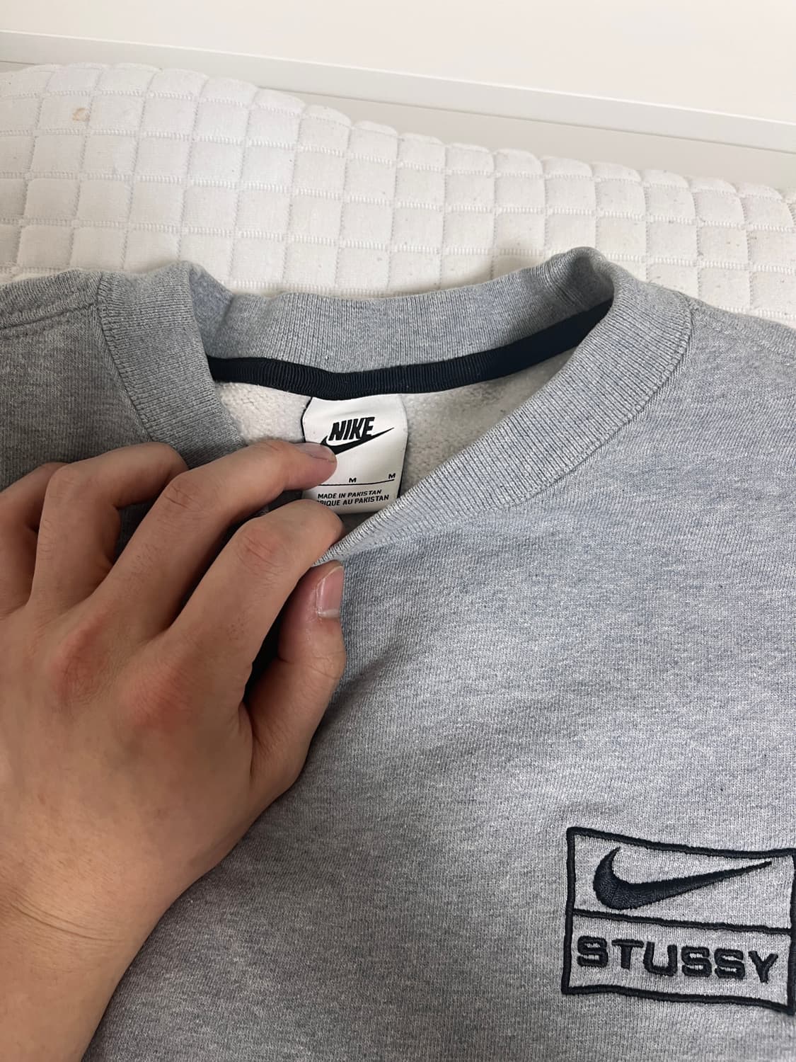 나이키 X 스투시 NRG 플리스 크루넥 다크 그레이 헤더 M사이즈 상품이미지2