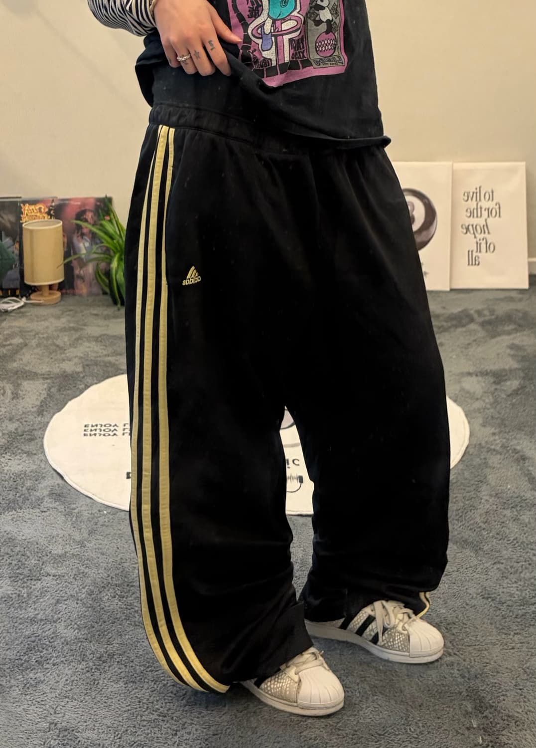 90s ADIDAS 블랙&옐로우 져지 트랙팬츠 상품이미지2