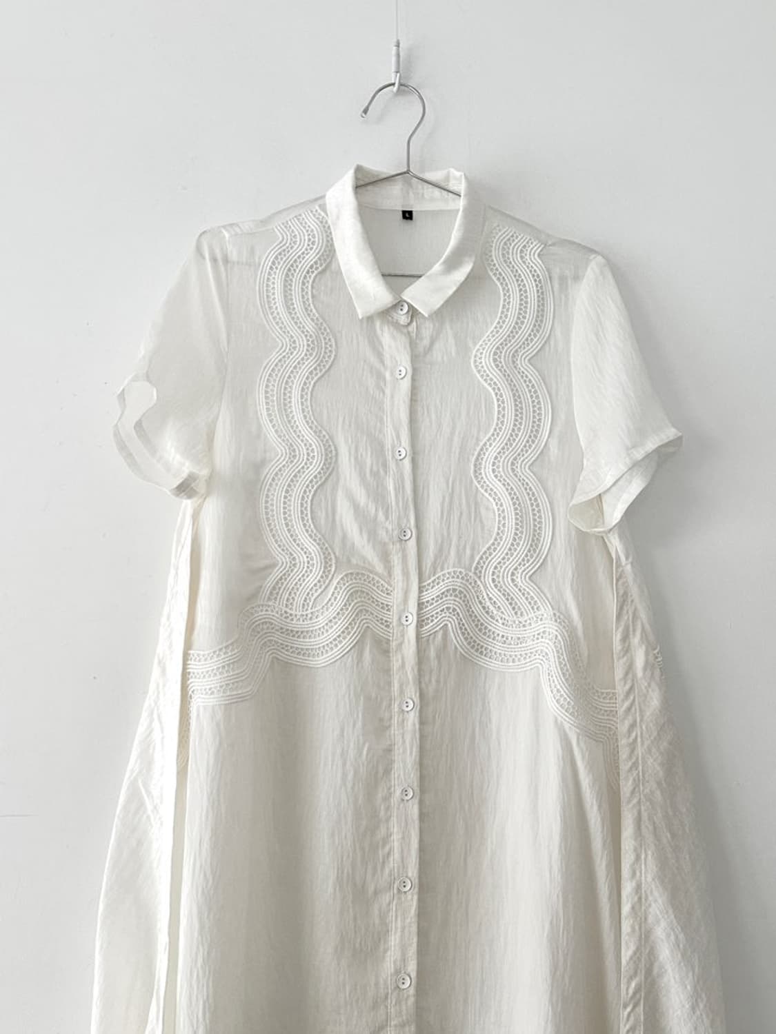 Wave embroidery layered top & ops  상품이미지2