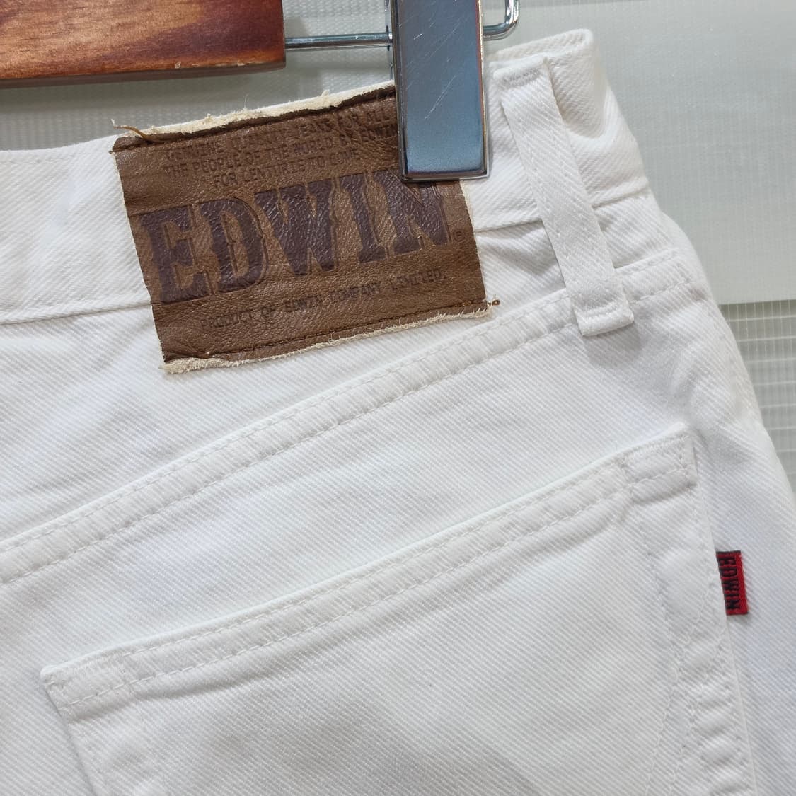 빈티지 EDWIN 1493 화이트 데님 반바지- 우먼26정도 상품이미지5