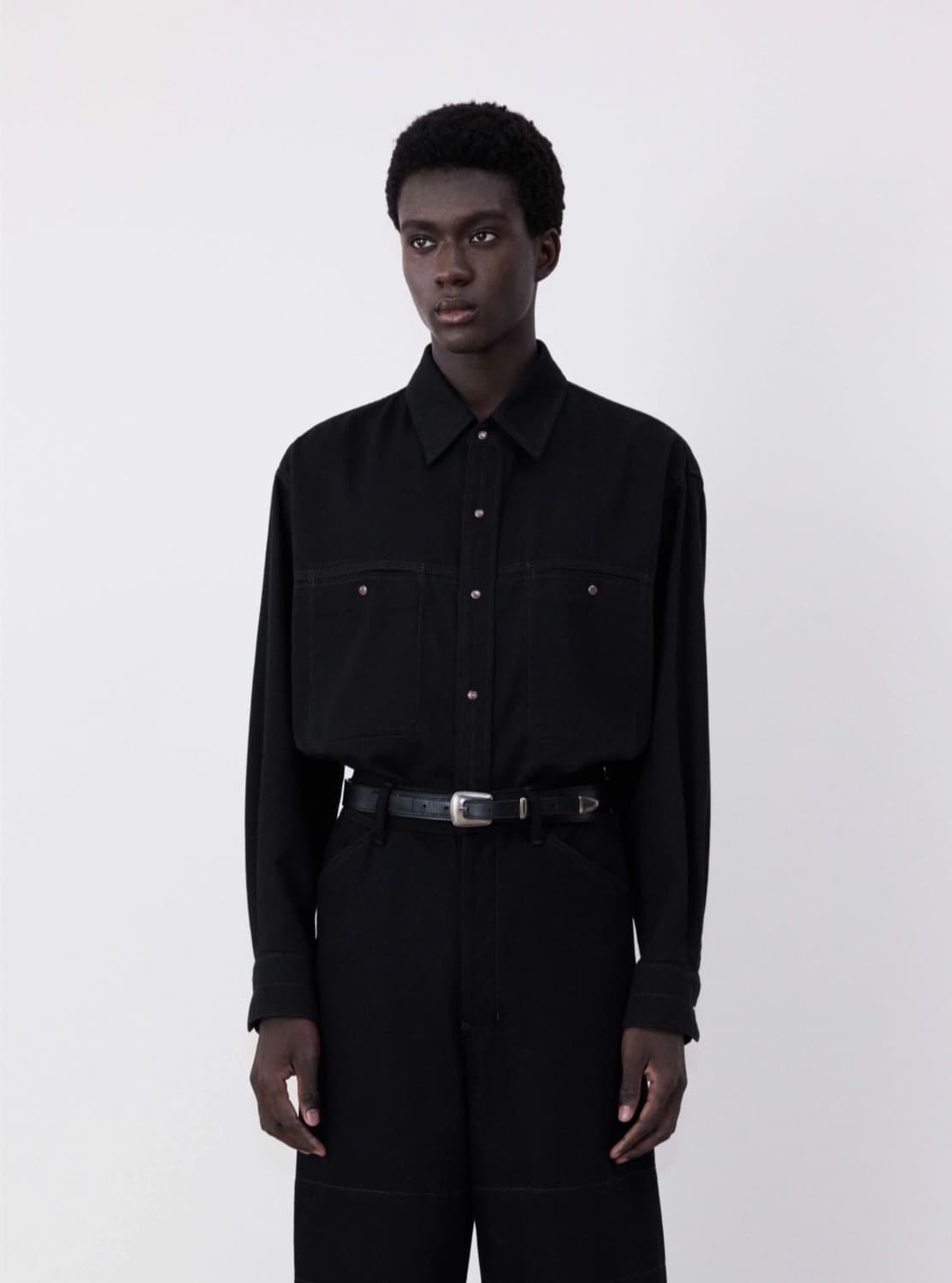 르메르 24fw 블랙데님 스냅 셔츠 (50사이즈) 상품이미지1