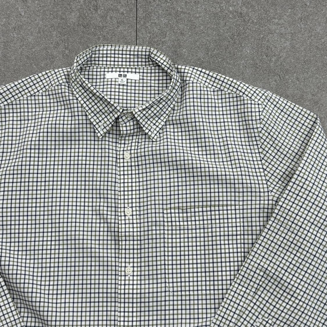 새상품급 유니클로 셔츠 그린체크 상품이미지6