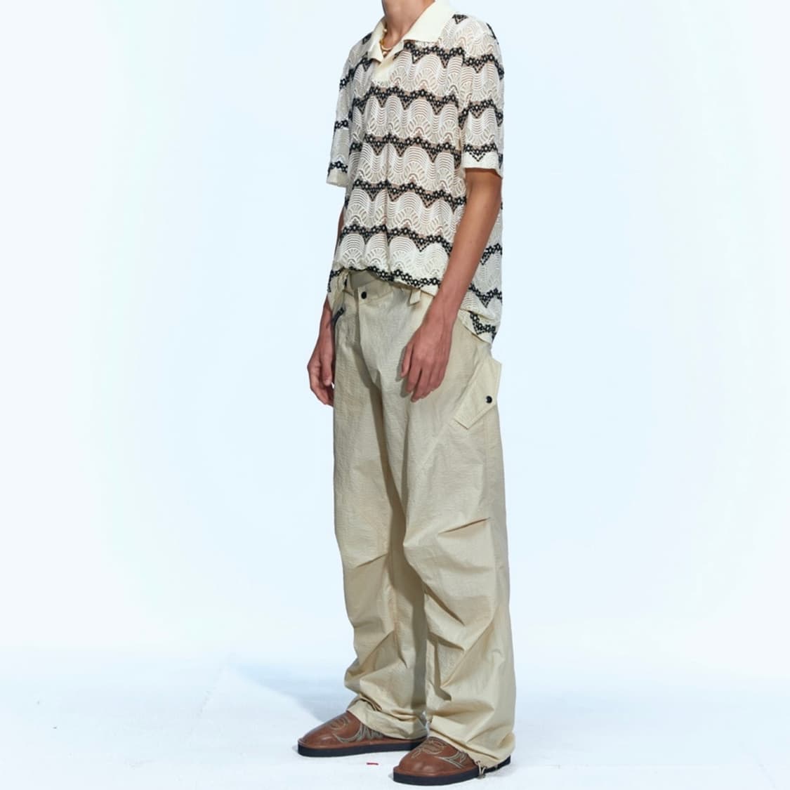 엔더슨벨 마요르카 시어 칼라 니트 베이지 상품이미지5