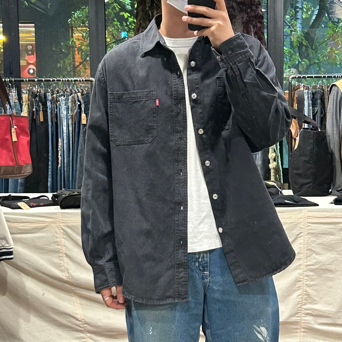 L) 리바이스 흑청 투포켓 워크 데님 셔츠 자켓 T버튼 타입 상품이미지9