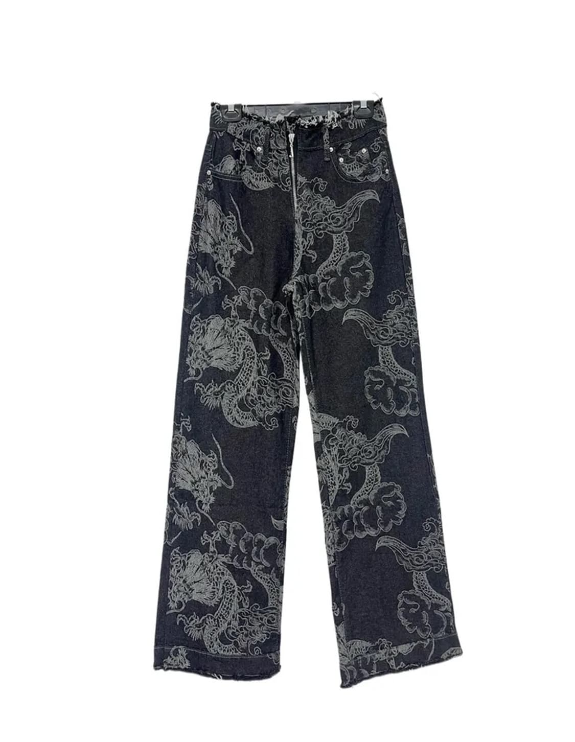 패턴 흑청 데님팬츠 상품이미지4