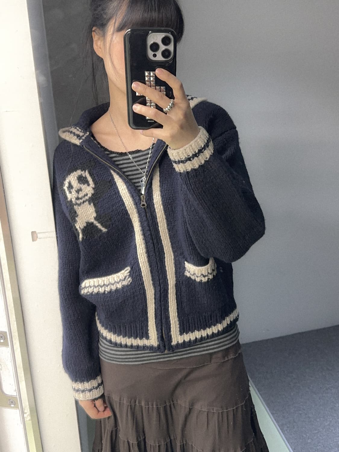 panda knit hd zip up 상품이미지4