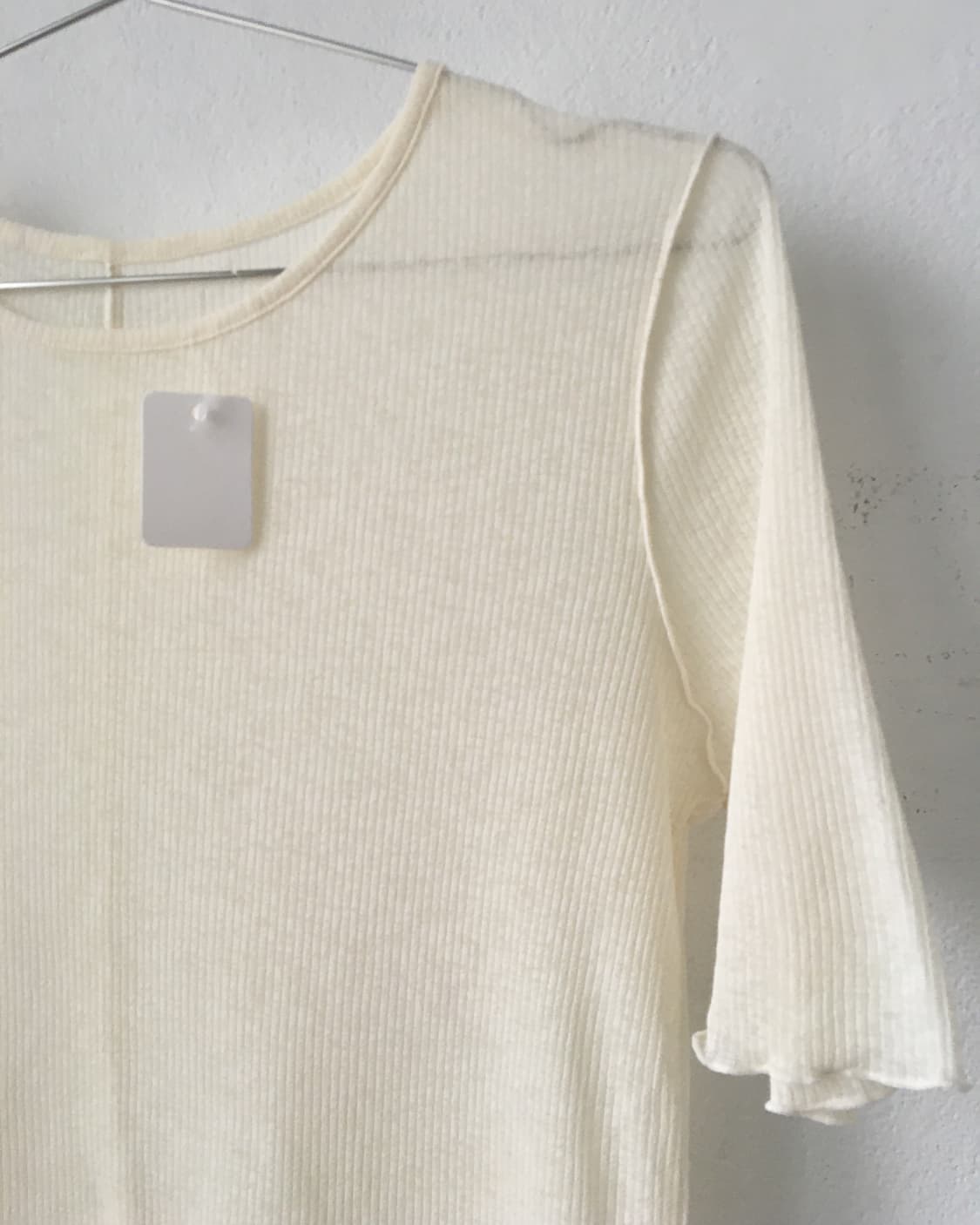 Back button point ribbed t shirt 상품이미지4