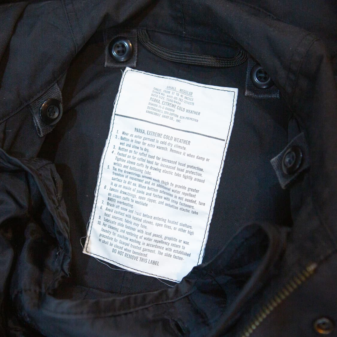 US Army M51 피쉬테일 파카 블랙 다잉 상품이미지9