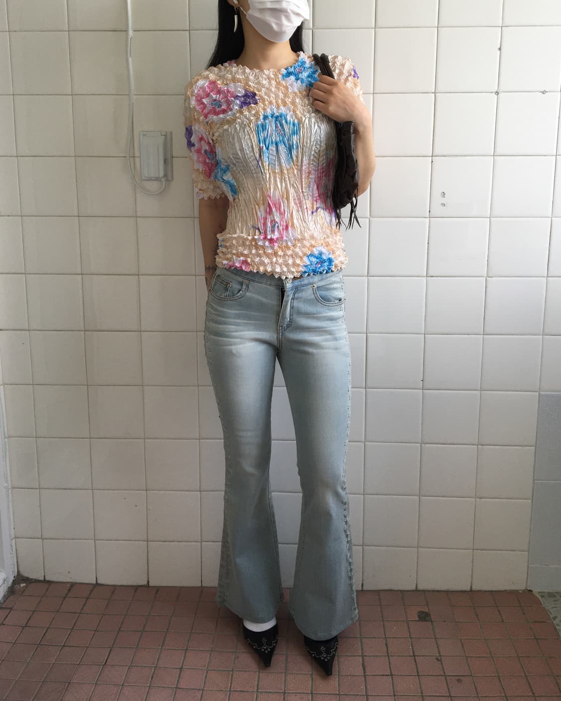 Pleats popcorn top 상품이미지6