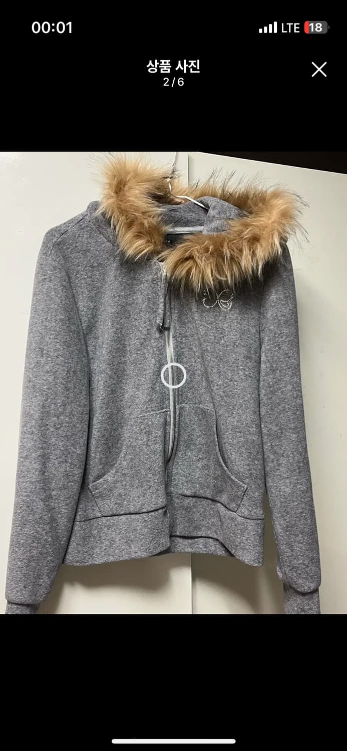 런웨이티켓 퍼 후드집업 오운서 그레이 s 상품이미지2